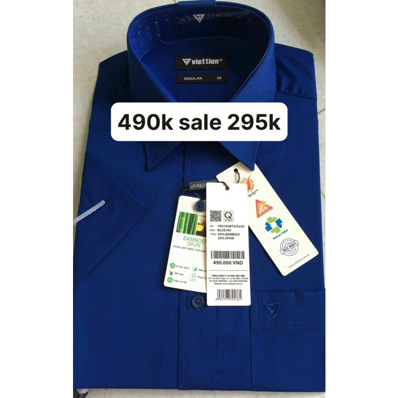 Việt tiến áo sơ mi ngắn tay giá mác 490k sale 295k