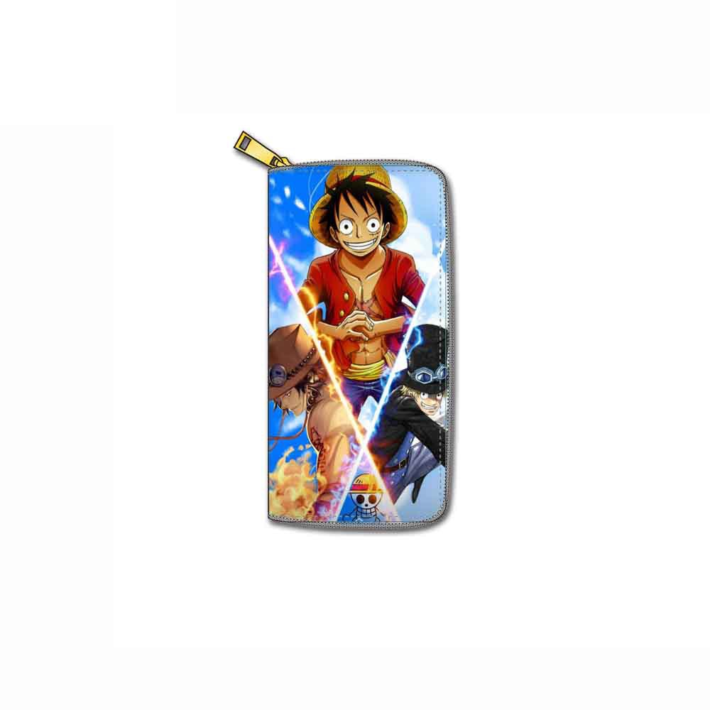 Ví Da PU Dáng Dài Có Khóa Kéo In Hoạt Hình One Piece Luffy Cỡ Lớn Thời Trang GN2