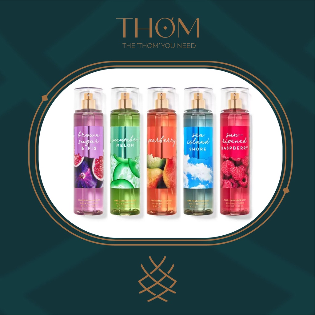 BROWN SUGAR & FIG | PEARBERRY | SUN-RIPENED RASPBERRY Xịt Thơm Toàn Thân Bath & Body Works Body Mist