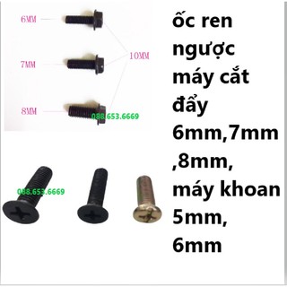 Ốc ren ngược máy khoan 10ly, 13ly m5, m6/ 10 ốc cắt gạch 6mm,7mm,8mm