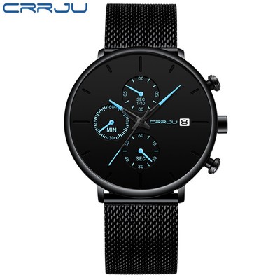 Đồng Hồ Quartz Đa Năng Chống Thấm Nước CRRJU Chất Liệu Thép Không Gỉ 2268X