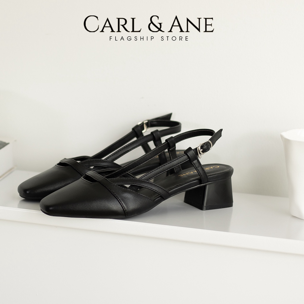 Carl & Ane - Giày cao gót nữ bít mũi phối dây quai mảnh thời trang công sở màu bò - CL034