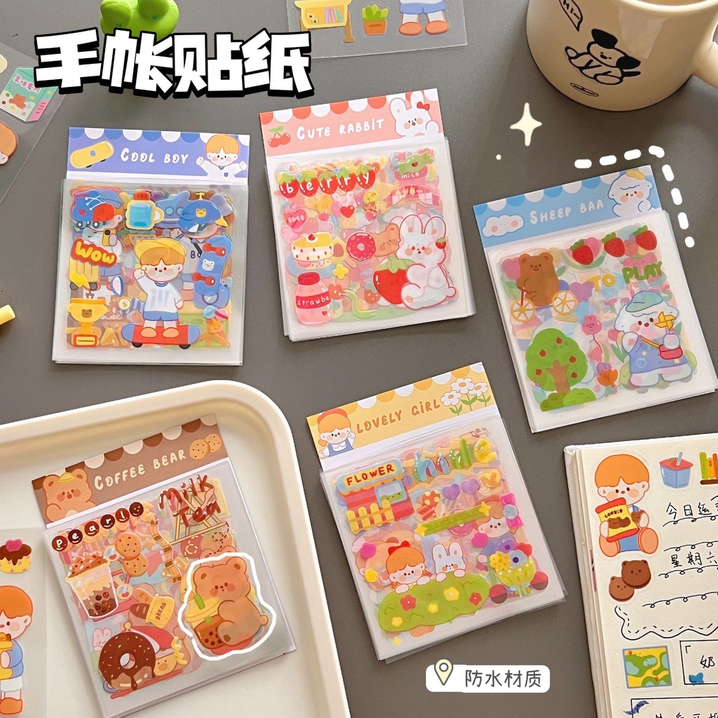 Bịch 20 tấm sticker trang trí hoạ tiết dễ thương
