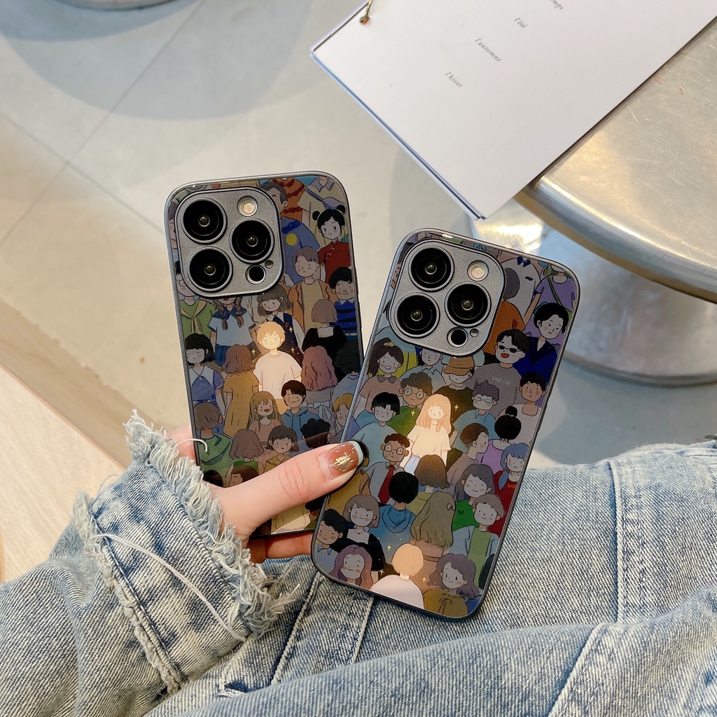 Ốp Điện Thoại Kính Dạ Quang In Hình Mung Man Hai Cho Iphone 14 13 12 11 pro max Sự Bảo Vệ