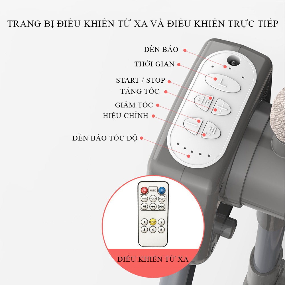 Nôi Điện Em Bé, Nội Điện Cho Bé Điều Khiển Từ Xa Có Bluetooth 106*62*80cm Kèm Màn Và Phát Nhạc