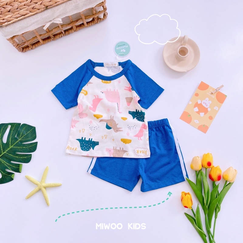 Bộ cộc cotton bozip cho bé ❤️freeship ❤️ đồ bộ bé trai bé gái dễ thương