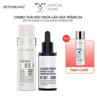 BỘ THẢI ĐỘC TRẮNG DA DETOXBLANC : 1 mask thải độc + 1 serum collagen [tặng 1 toner]