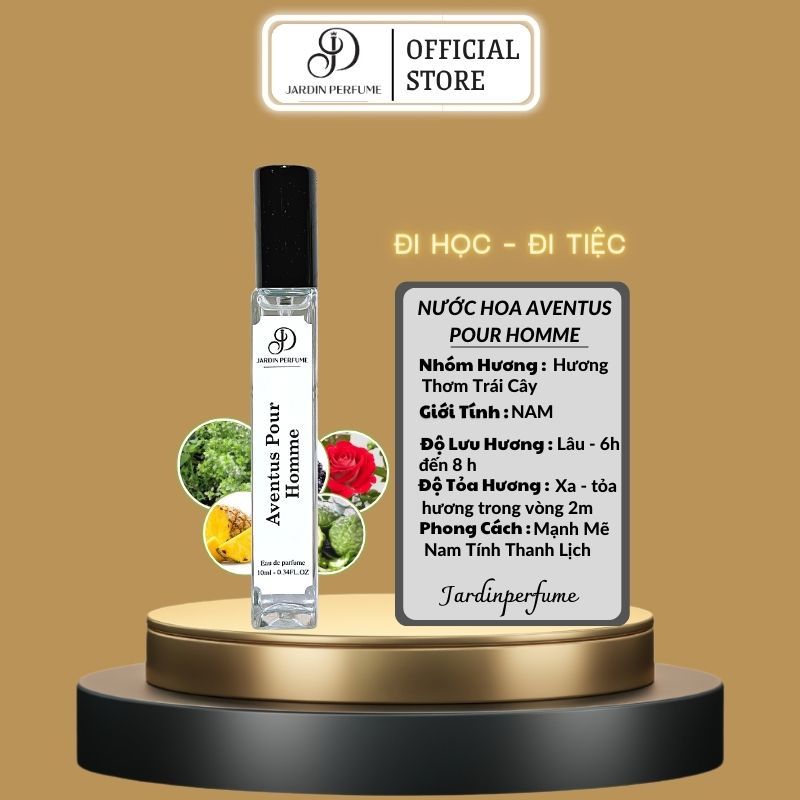 Nước hoa nam CREED AVENTUS POUR HOMME 10ml mạnh mẽ nam tính thanh lịch | Body mist nam by JARDIN PERFUME