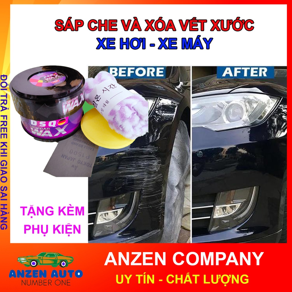 Kem Xóa Vết Xước Ô Tô Xe Máy Dsq - Tẩy Vết Trầy Cành Cây, Xước Dăm - Phủ Bóng Xe, Chống Nước, Gương Kính - ANZEN AUTO