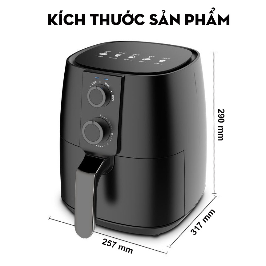 Nồi Chiên Không Dầu Nineshield 7L Đa năng - Bảng điều cơ bền bỉ - Bảo hành 6 tháng - Bếp chiên không khí