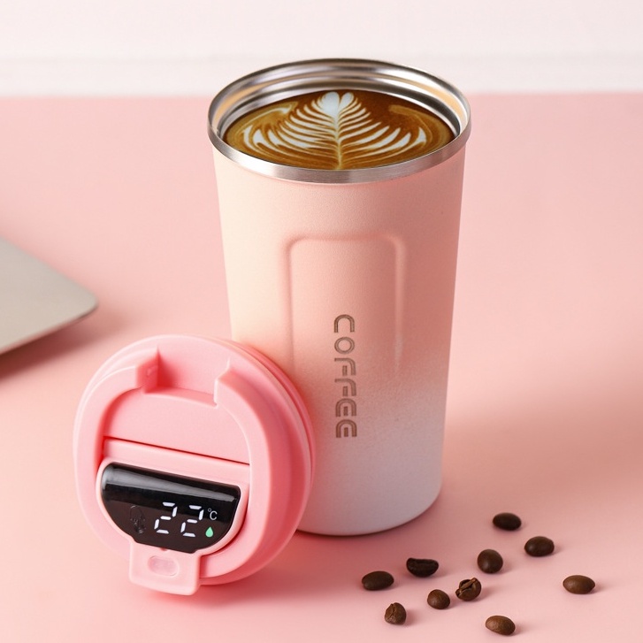 Ly giữ nhiệt Coffee lõi inox 304 không gỉ tích hợp nhiệt kế và màn hình led hiển thị nhiệt độ dung tích 510ml