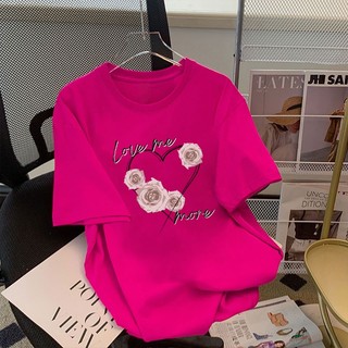 Áo thun FASHMILY 100% cotton tay ngắn cổ tròn dáng rộng phong cách thời trang Hàn Quốc hàng mới 2023
