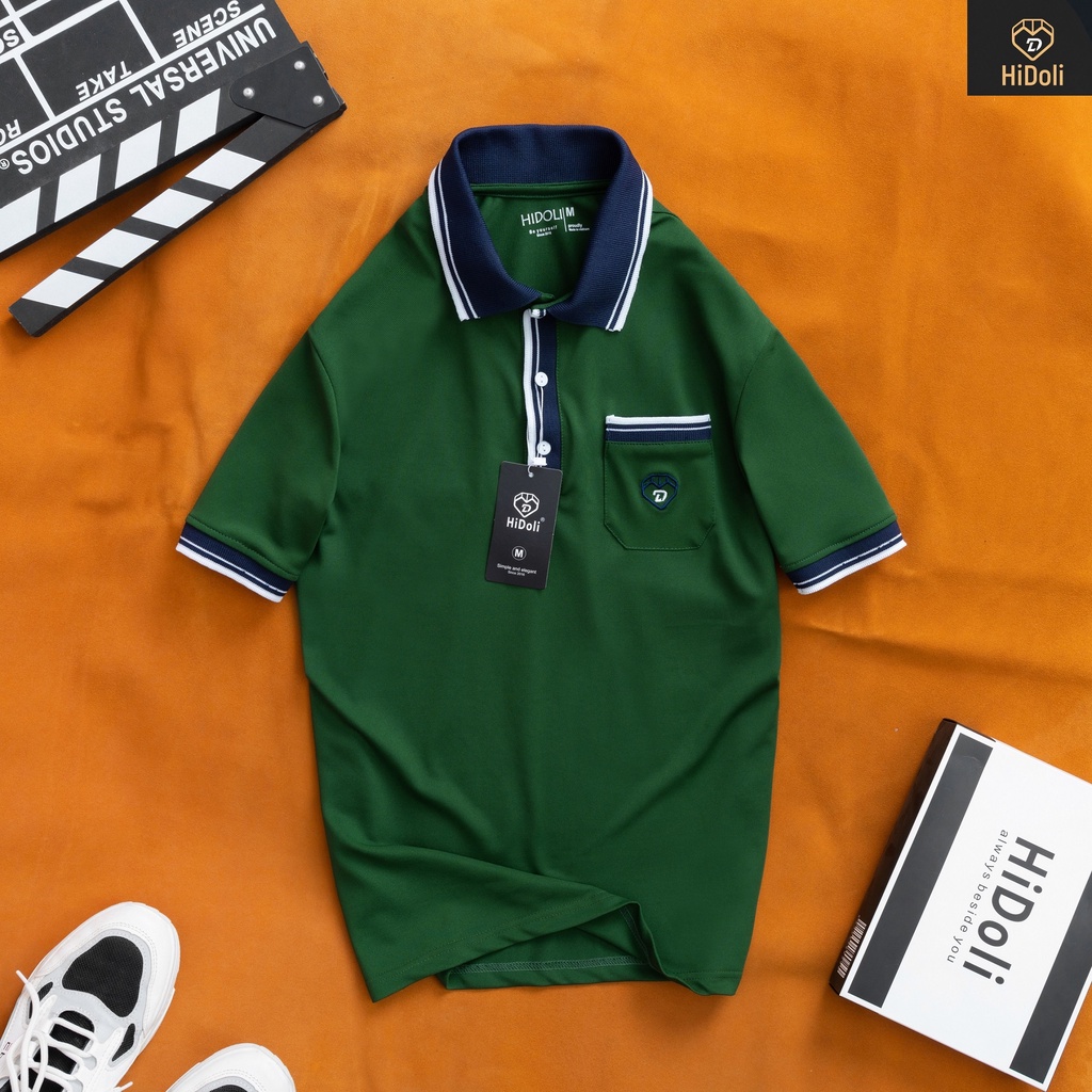 Áo thun nam cổ bẻ chất liệu vải cá sấu Cotton, áo polo nam nữ có TÚI 2023 lên dáng chuẩn đẹp 02