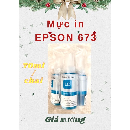Mực in epson 673 màu xanh nhạt– mực máy in phun màu Epson 1390/1400/1430/L1800/L805