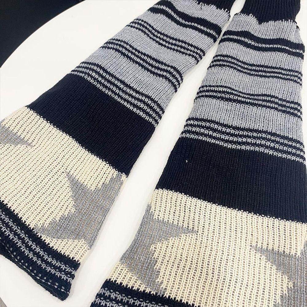Vớ Dệt Kim Giữ Ấm Chân Họa Tiết Kẻ Sọc Ngôi Sao Thời Trang Lolita Mùa Thu Đông Cho Nữ