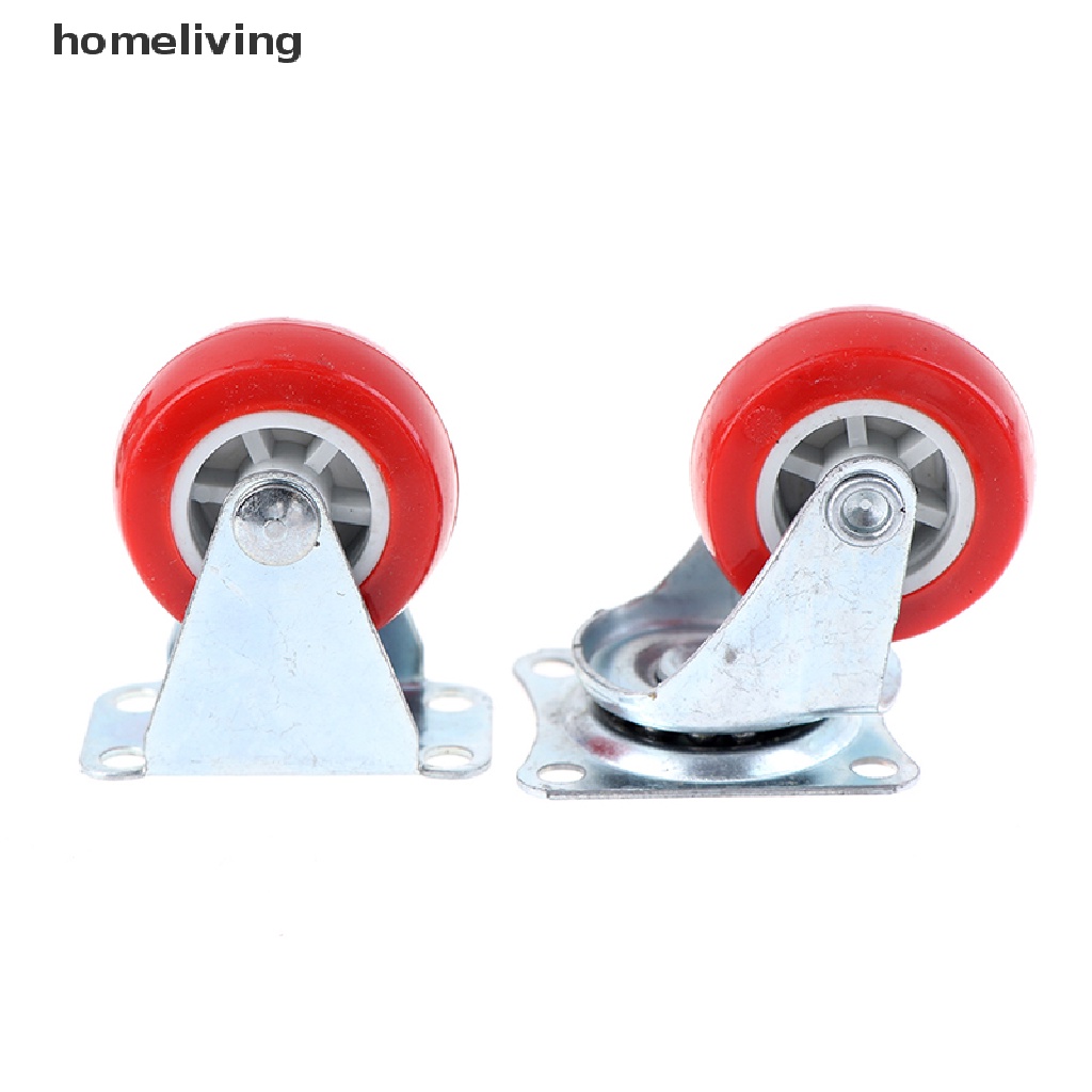 Bộ 4 Bánh Xe Cao Su Màu Đỏ 1.5inch Chuyên Dùng Cho Nội Thất