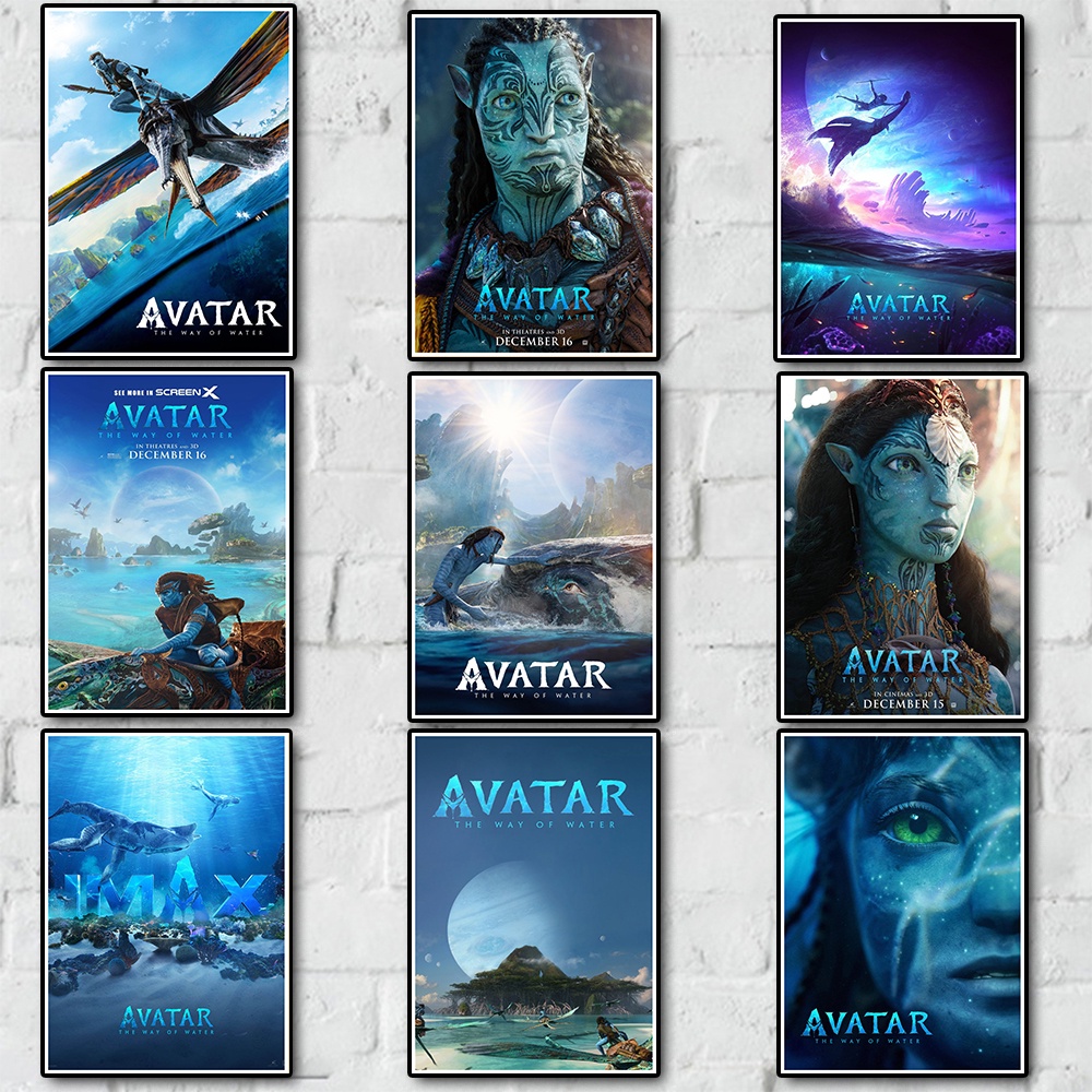 Poster Phim avatar: the way of water retro Bằng Giấy kraft Treo Tường Trang Trí Phòng Khách / Phòng Ngủ