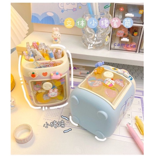 Ống Đựng Bút Để Bàn Hình Heo Hoạt Hình Dễ Thương