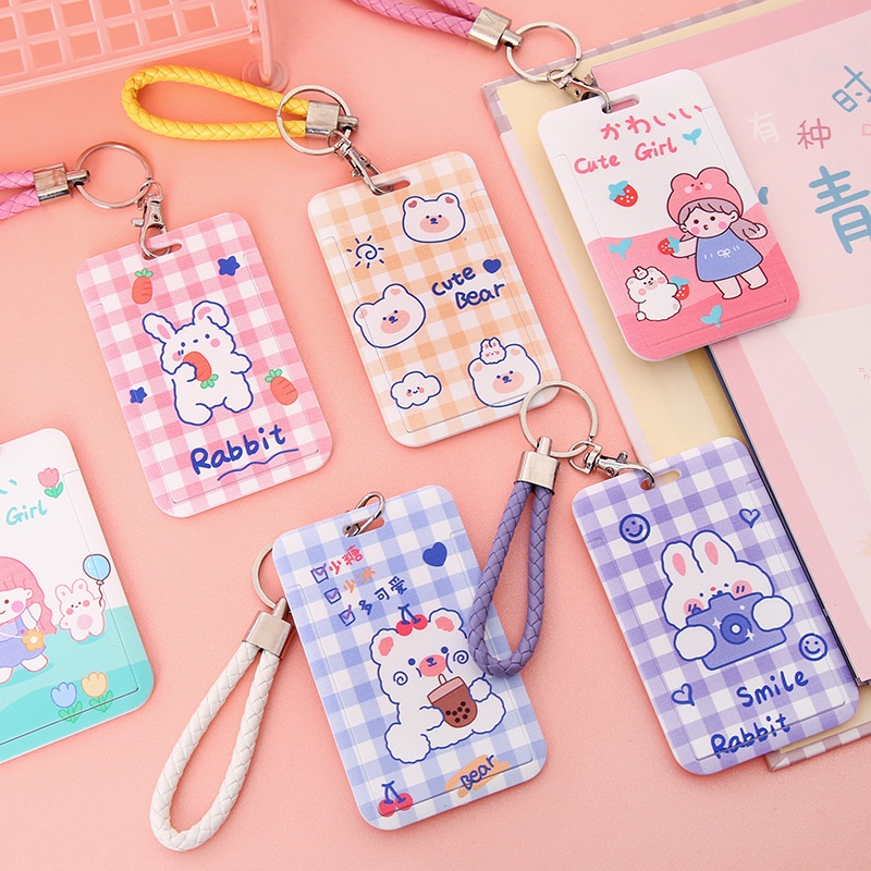 Bao đựng thẻ học sinh, sinh viên kèm móc khóa tiện lợi họa tiết hoạt hình cute