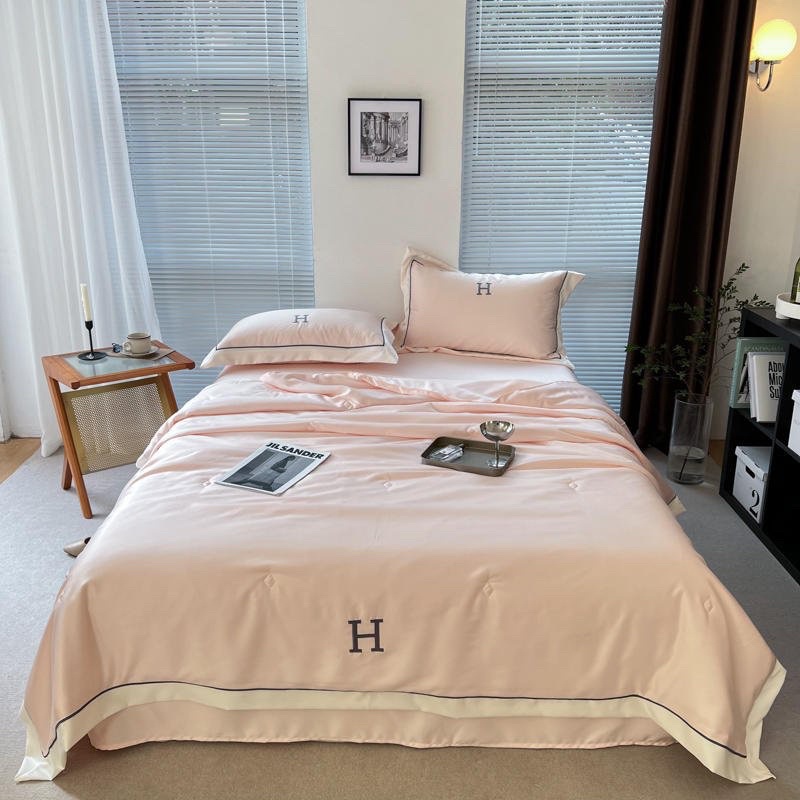 Set ga lụa chăn trần chữ H thương hiệu IGUN BEDDING