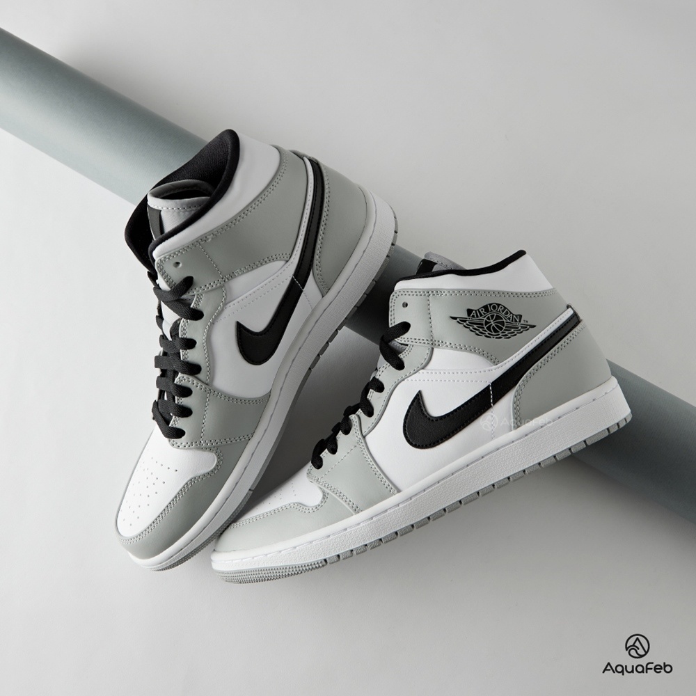 Giày Nike Jordan 1 Mid Smoke Grey Chính Hãng 🔴SIMPLE SNEAKER🔴 Giày Air Jordan Cổ Cao Màu Xám