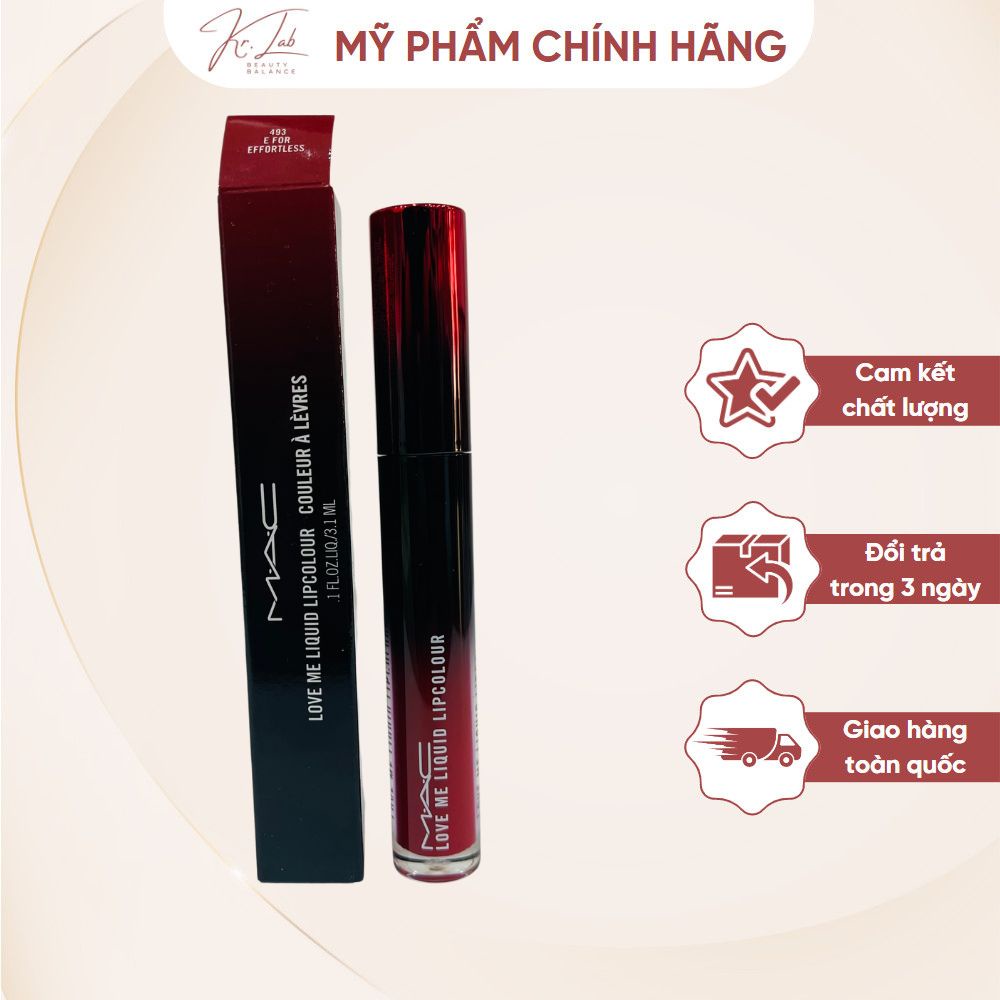 Son Mac E for Effortless 493 ⚡ CHUẨN AUTHENTIC ⚡ Son kem màu đỏ trầm1g