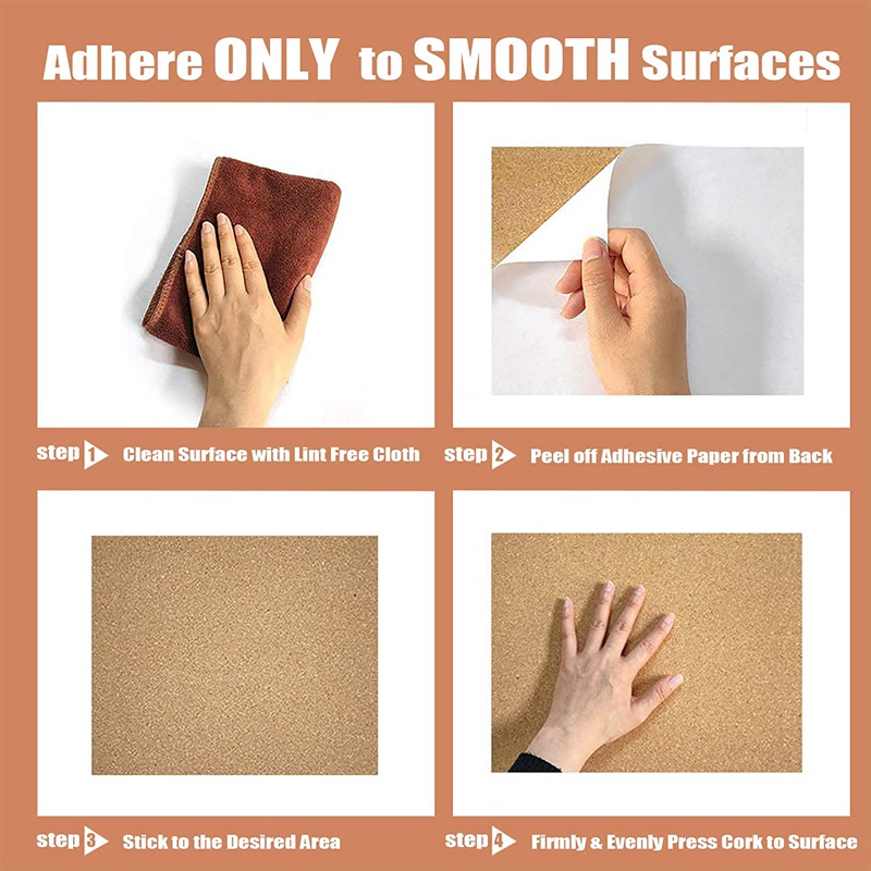 Cork board 1.27cm thick square bulletin board cork tile with 100 promotional mini walls, 5-piece self-adhesive cork board