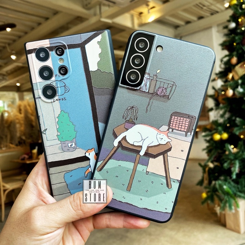 Ốp Lưng Bé Mèo Samsung S23 ULTRA / S23 Plus / S22 ULTRA /S22 Plus / S21 Ultra /Note 20 Ultra / Note 20 / S21 FE In Sần