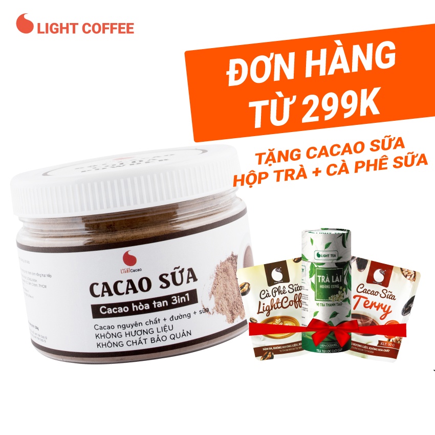 Cacao sữa 3in1 thơm ngon, tiện lợi - hũ 230g từ nhà sản xuất Light Coffee