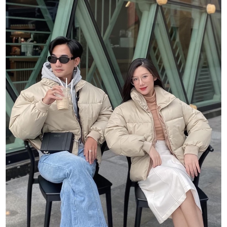 Áo Khoác Phao Béo Nam Nữ Đôi NHÓM TẶNG KÈM MŨ LÔNG Áo Khoác Đại Hàn Mùa Đông Dài Tay Có Túi Loại 1 Hàng Quảng Châu