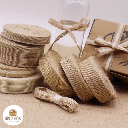 Dây Ruy Băng Thừng Gai Xương Cá Khổ 2cm & 3.8cm Phong Cách Vintage - Tiệm Cá Trứng