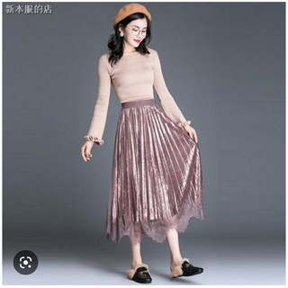 Chân váy Nhung phối ren G900