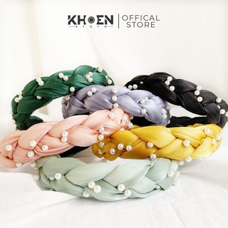 Cài tóc - Băng đô dạng mấn bính voan cát đính ngọc-Khoen store