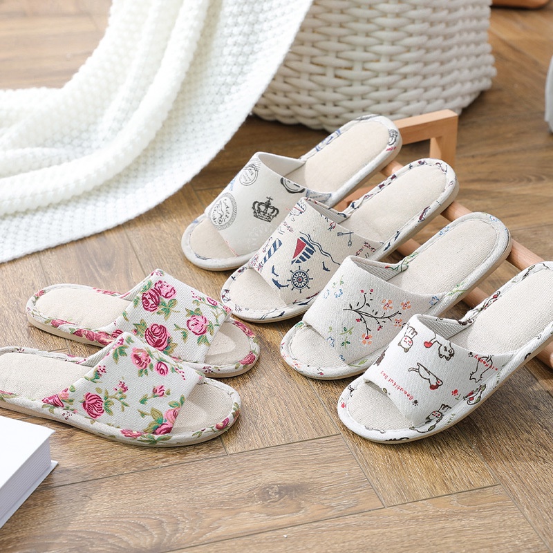 Dép vải đi trong nhà, văn phòng họa tiết