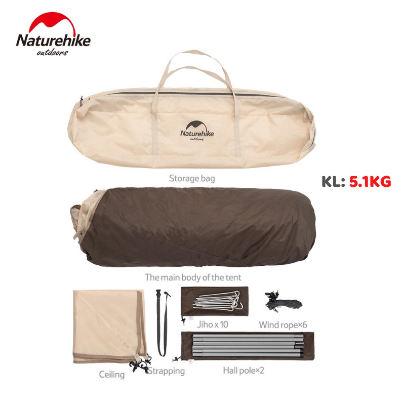 LỀU DÃ NGOẠI CHO 4 NGƯỜI MẪU MỚI NATUREHIKE NH21ZP010