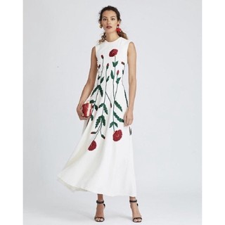 Đầm Talbots in hoa đỏ nền trắng đẹp sang vô cùng