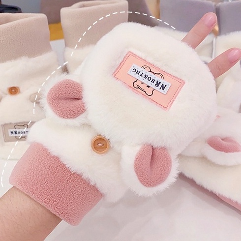 Găng tay len mùa đông YAMA bao tay len hở ngón giữ ấm thời trang cao cấp