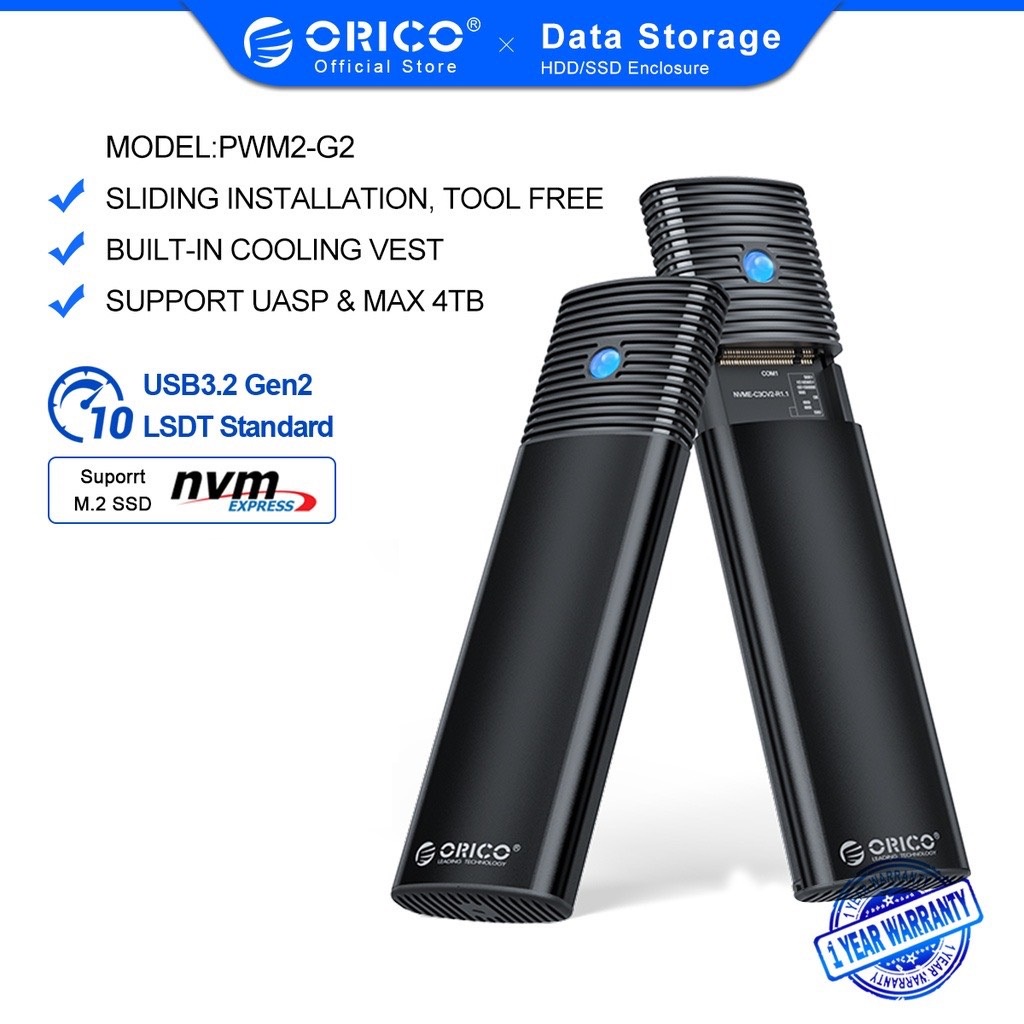 Box SSD M2 NVME / SATA ORICO USB Type C | Chuyển M.2 PCIe/NGFF thành ổ cứng di động