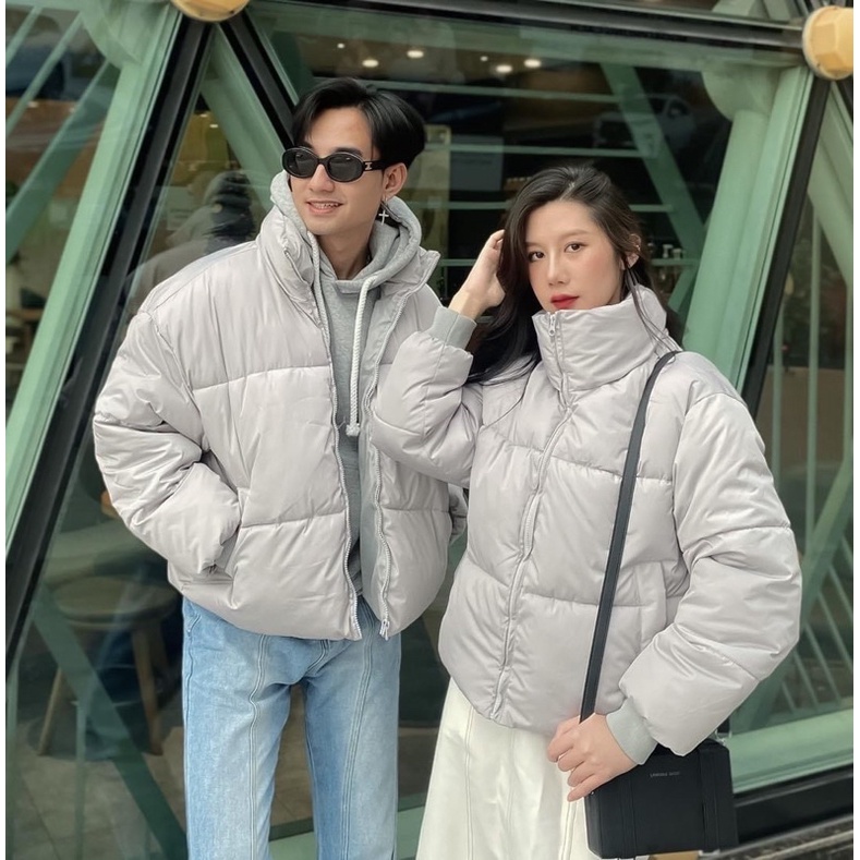 Áo Khoác Phao Béo Nam Nữ Đôi NHÓM TẶNG KÈM MŨ LÔNG Áo Khoác Đại Hàn Mùa Đông Dài Tay Có Túi Loại 1 Hàng Quảng Châu