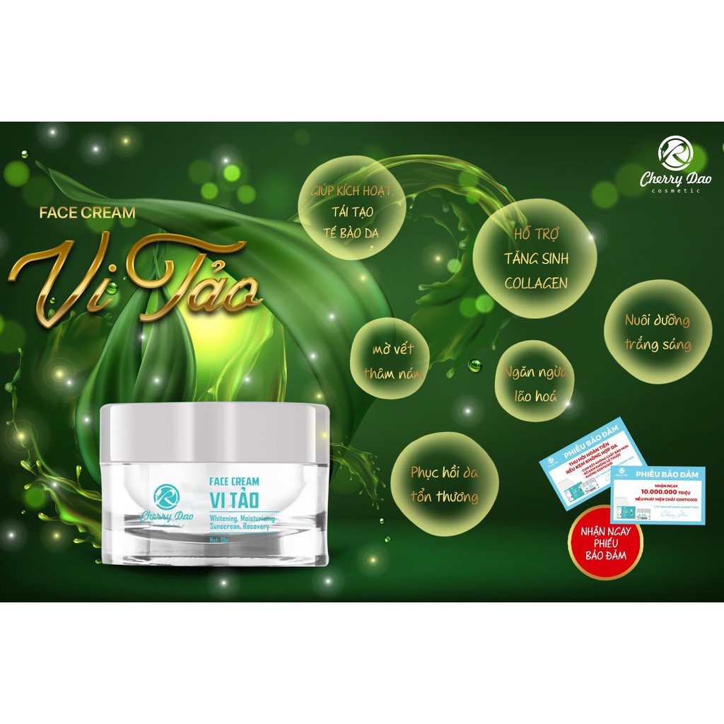 Kem dưỡng trắng da mặt - Kem dưỡng ẩm chính hãng chiết xuất face Vi Tảo Hàn Quốc CRD Cherry Đào mẫu tét  5G