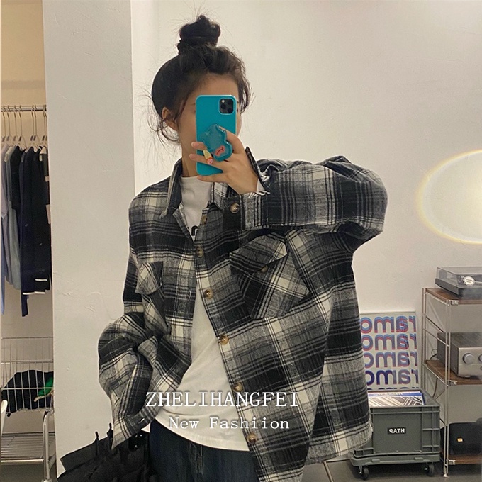 Áo Sơ Mi Tay Dài Họa Tiết Sọc Theo Phong Cách Preppy Dễ Phối Đồ