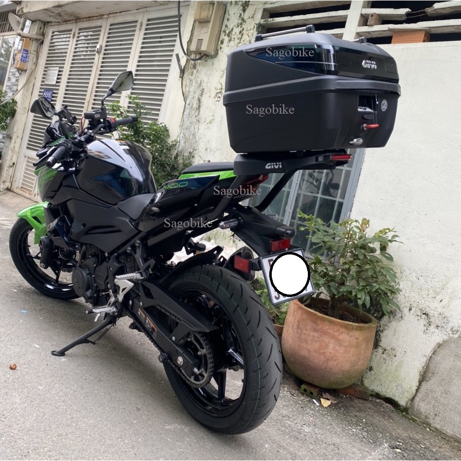 Thùng xe Kawasaki Z400, thùng givi B32NB-ADV và baga Z400 hàng Ý xịn xò, hàng givi chính hãng, bảo h