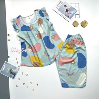 Bộ lanh mặc nhà, đồ bộ tole nữ SHOP5SAO bigsize quần lửng có túi (70-80kg)