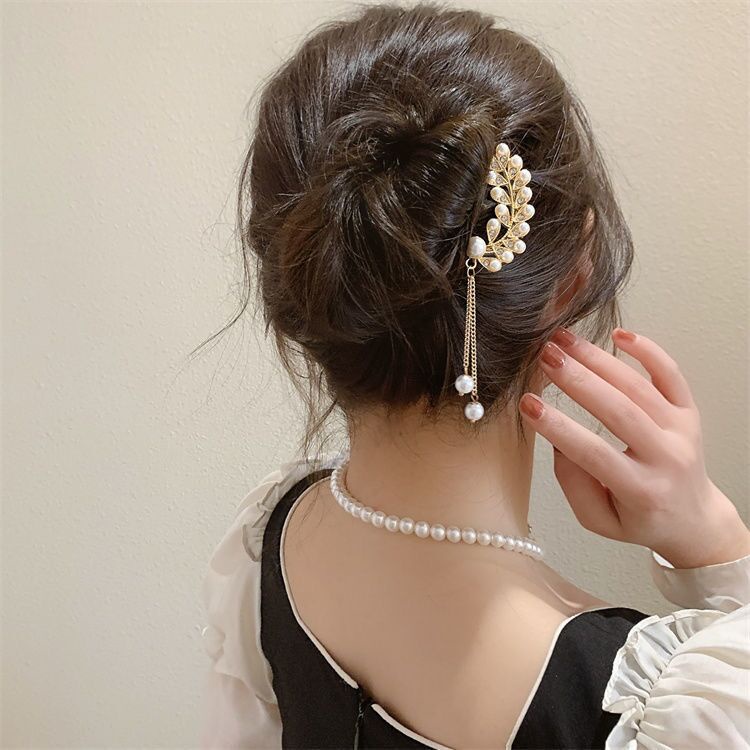 Ghim cài tóc CHLINS chữ U đính đá nhân tạo thời trang dành cho nữ