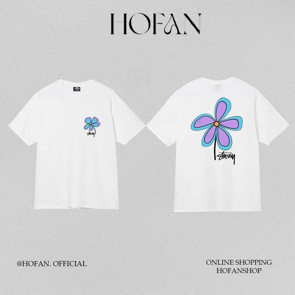 Áo thun nam nữ STUSSY FLOWER Cotton 100%, Form Oversize cao cấp VNXK ảnh thật