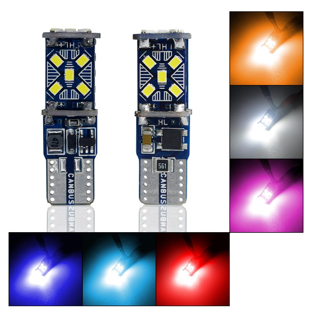 Set 2 Bóng Đèn 6000-6500k T10 W5W 5W Ánh Sáng Đỏ Gắn Biển Số Xe Ô Tô