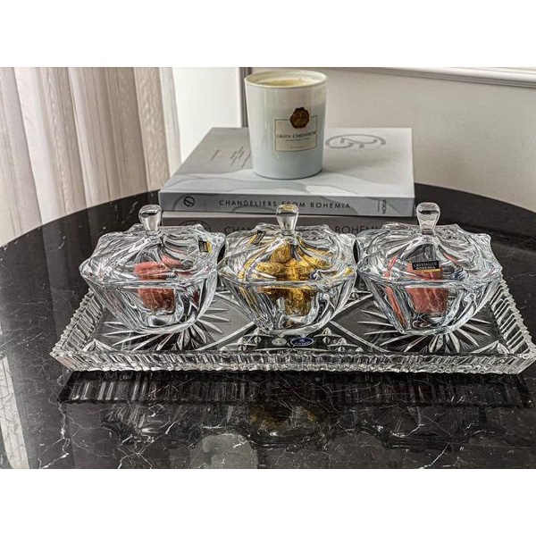 COMBO KHAY + 3 THỐ MỨT CÓ NẮP BOHEMIA