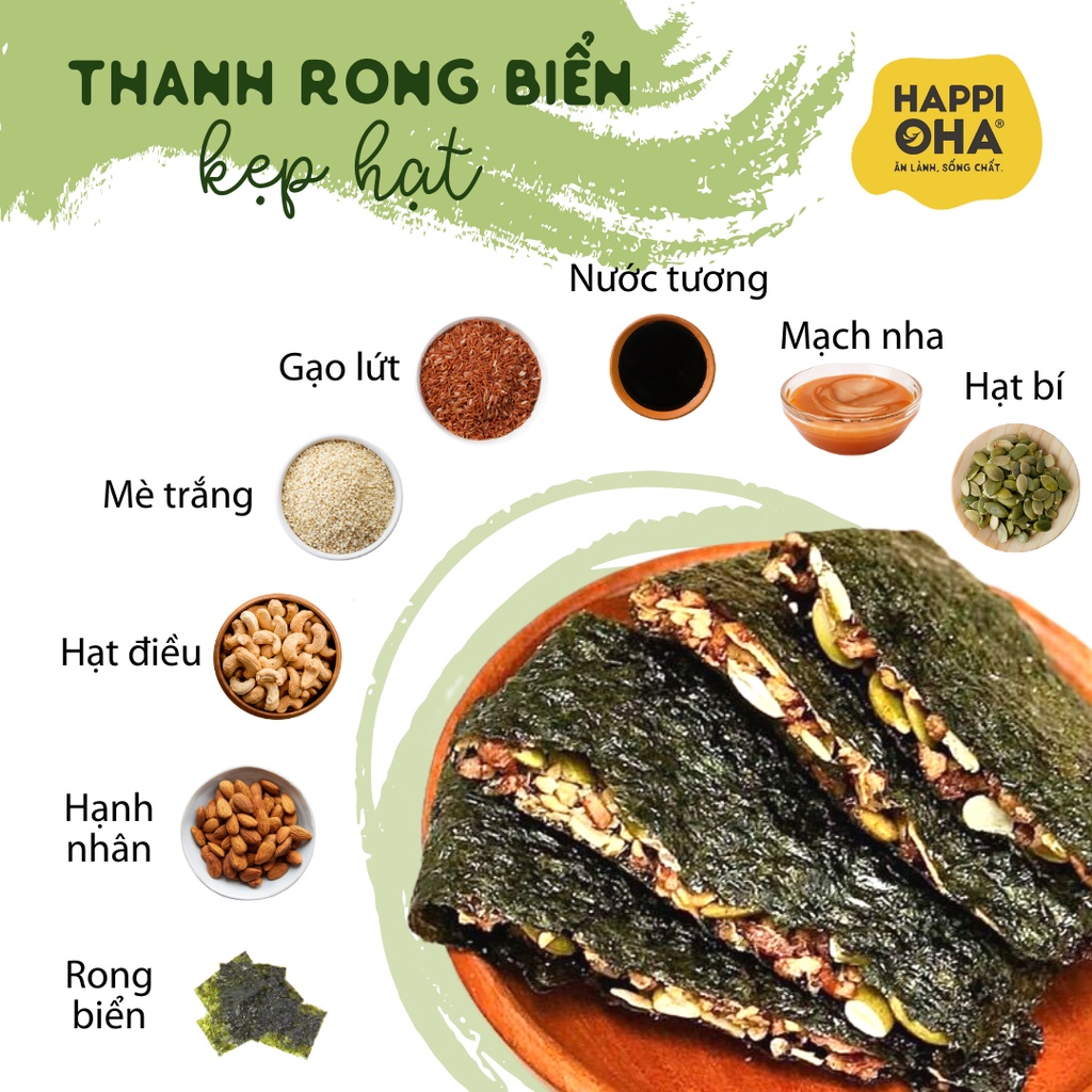 Bánh rong biển kẹp hạt dinh dưỡng 200g HAPPI OHA