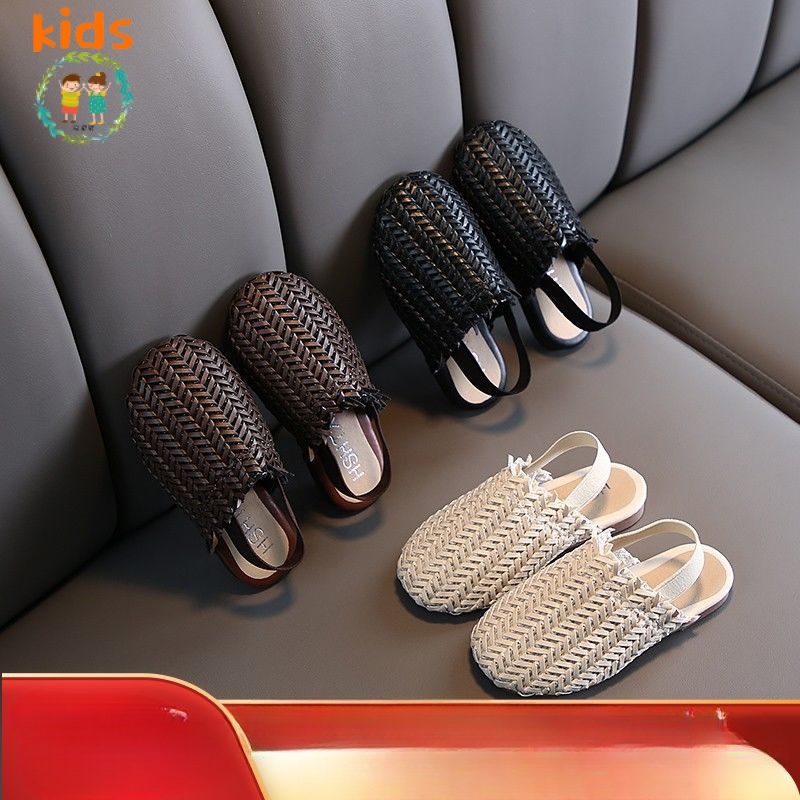 Giày Sandal Da Sợi Nhỏ Thời Trang Mùa Hè Phong Cách Hàn Quốc Cho Bé Gái 3-5 - 8-10 - 12-13 Tuổi