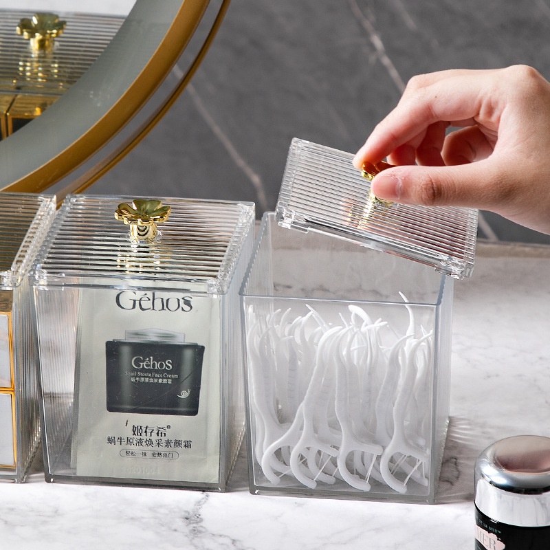 Hộp Đựng Bông Tẩy Trang Kèm 1 Ngăn Cao Cấp HB CR1